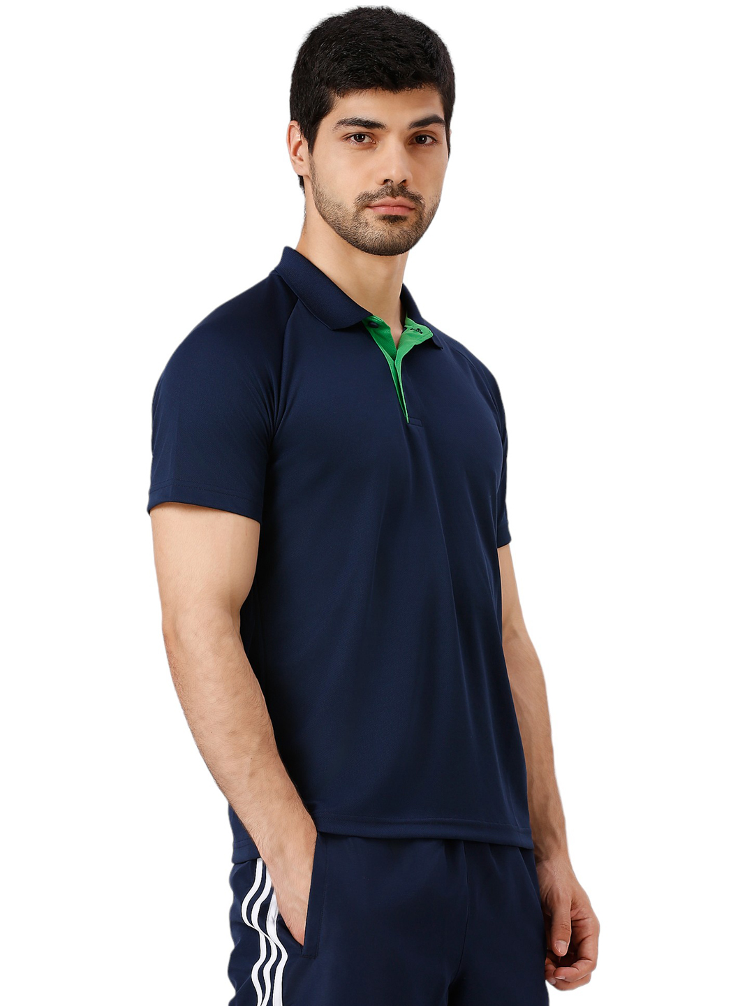 Adidas Men Navy Blue Solid Half Sleeves Corp CL Polo Collar T-Shirt (3)