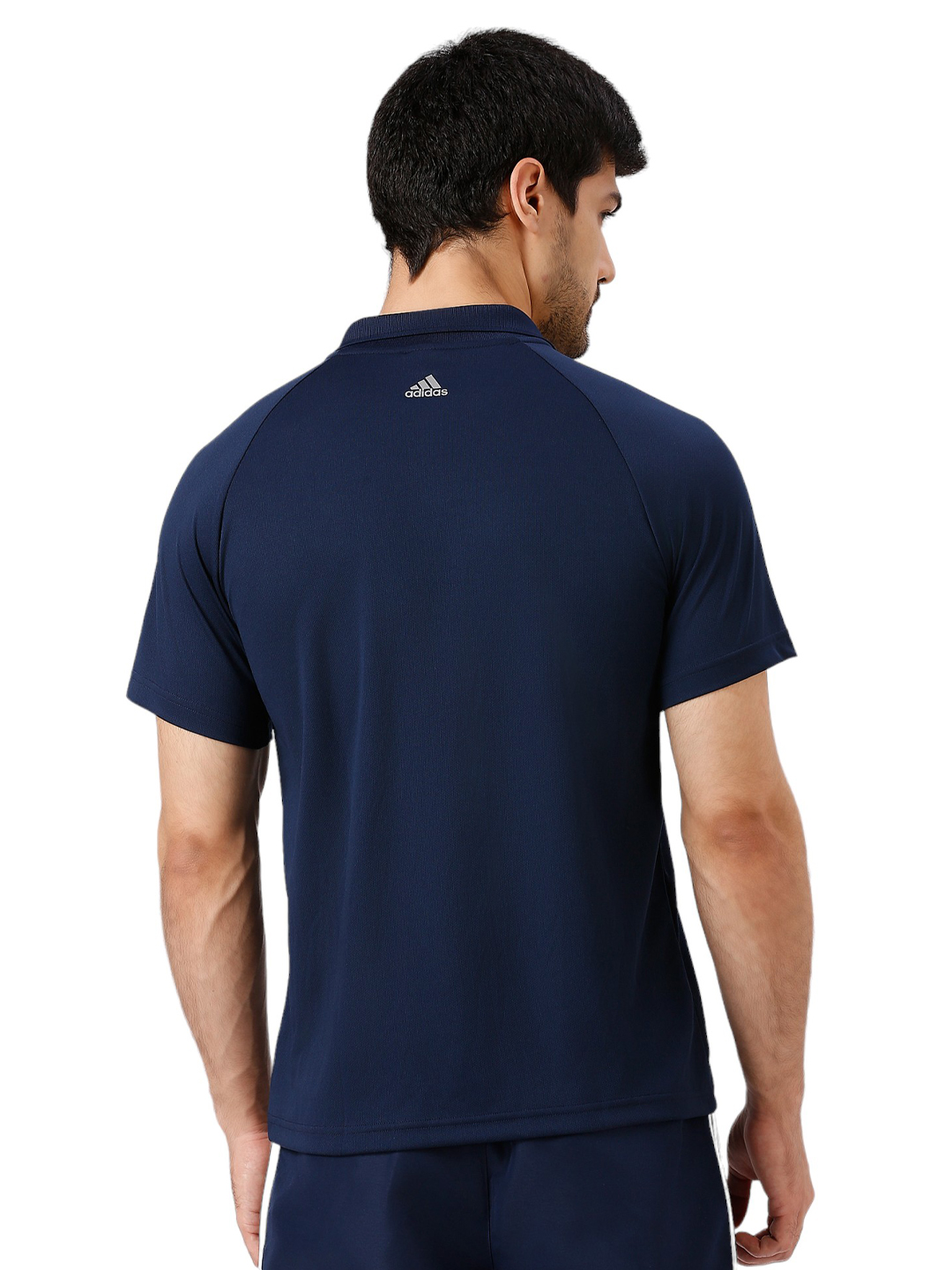 Adidas Men Navy Blue Solid Half Sleeves Corp CL Polo Collar T-Shirt (4)