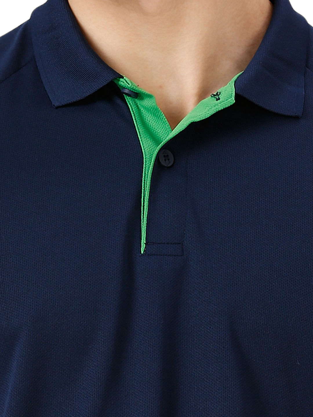 Adidas Men Navy Blue Solid Half Sleeves Corp CL Polo Collar T-Shirt (5)