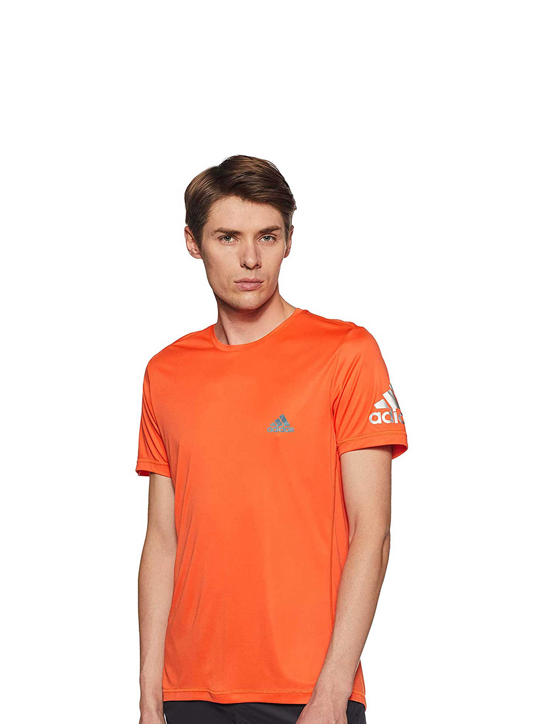Adidas Men Orange Round Neck Short Sleeves T-Shirt (1)