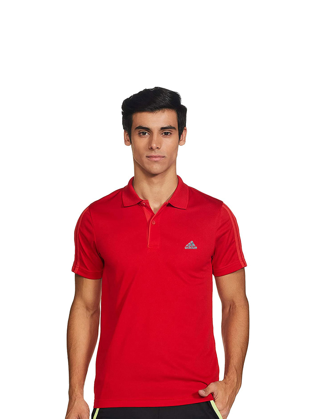 Adidas Men Red Polo Collar Short Sleeves T-Shirt (1)
