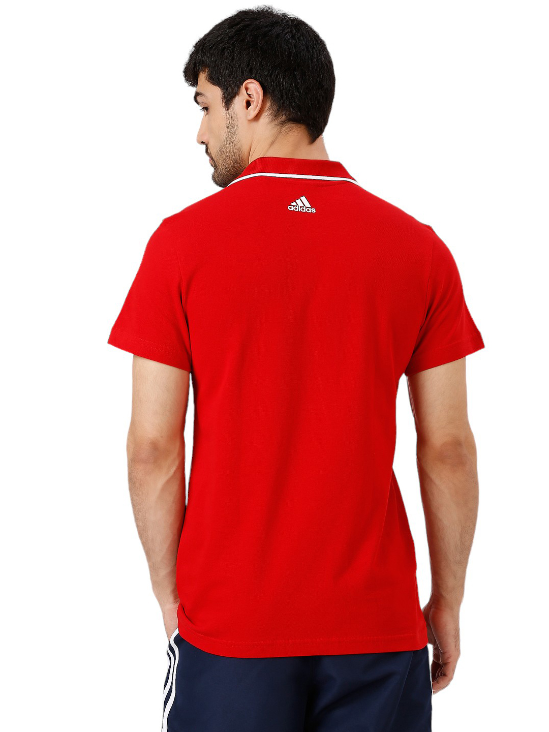 Adidas Men Red Solid Half Sleeves Base Cor Polo Collar T-Shirt (4)