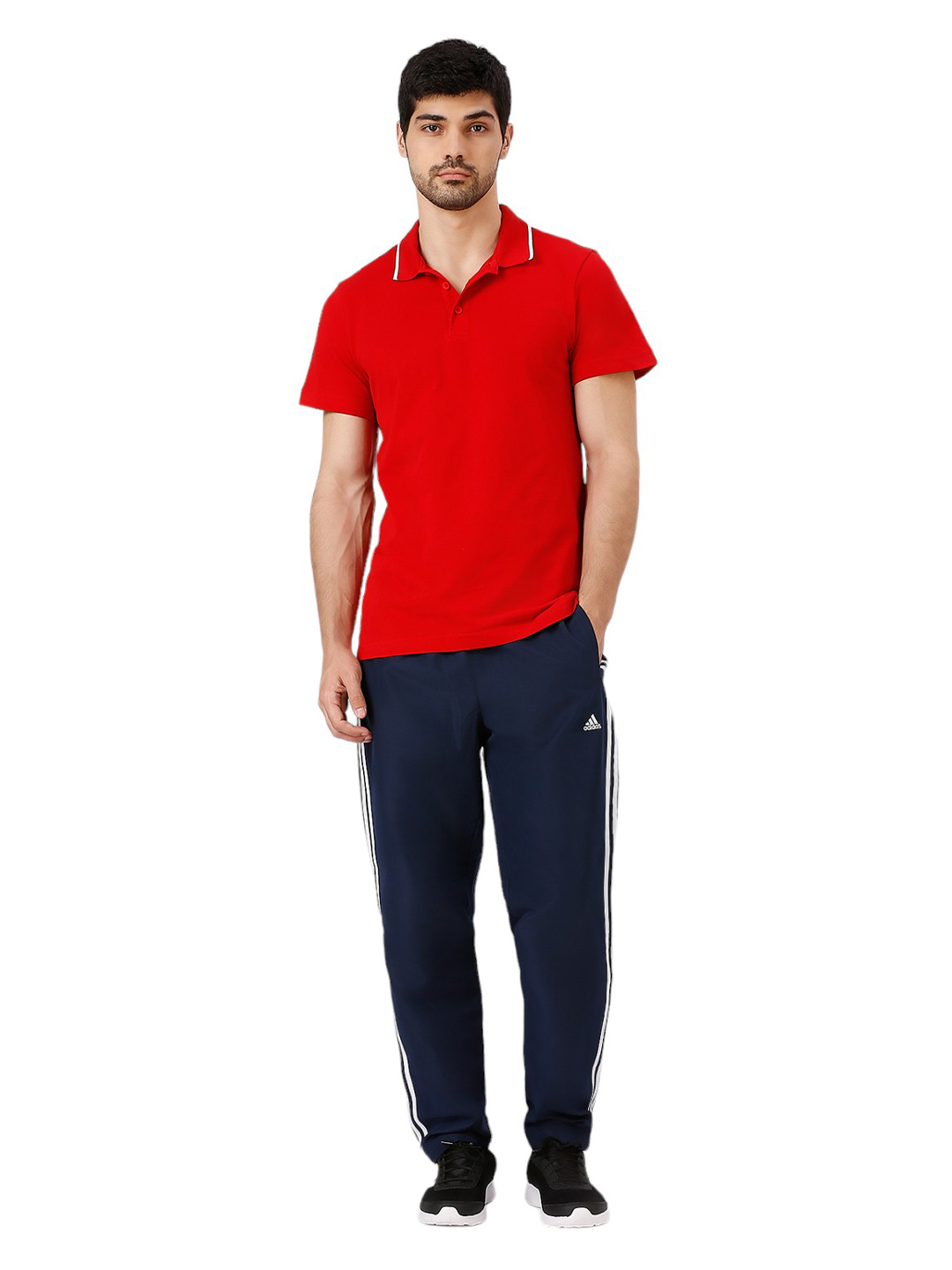 Adidas Men Red Solid Half Sleeves Base Cor Polo Collar T-Shirt (6)