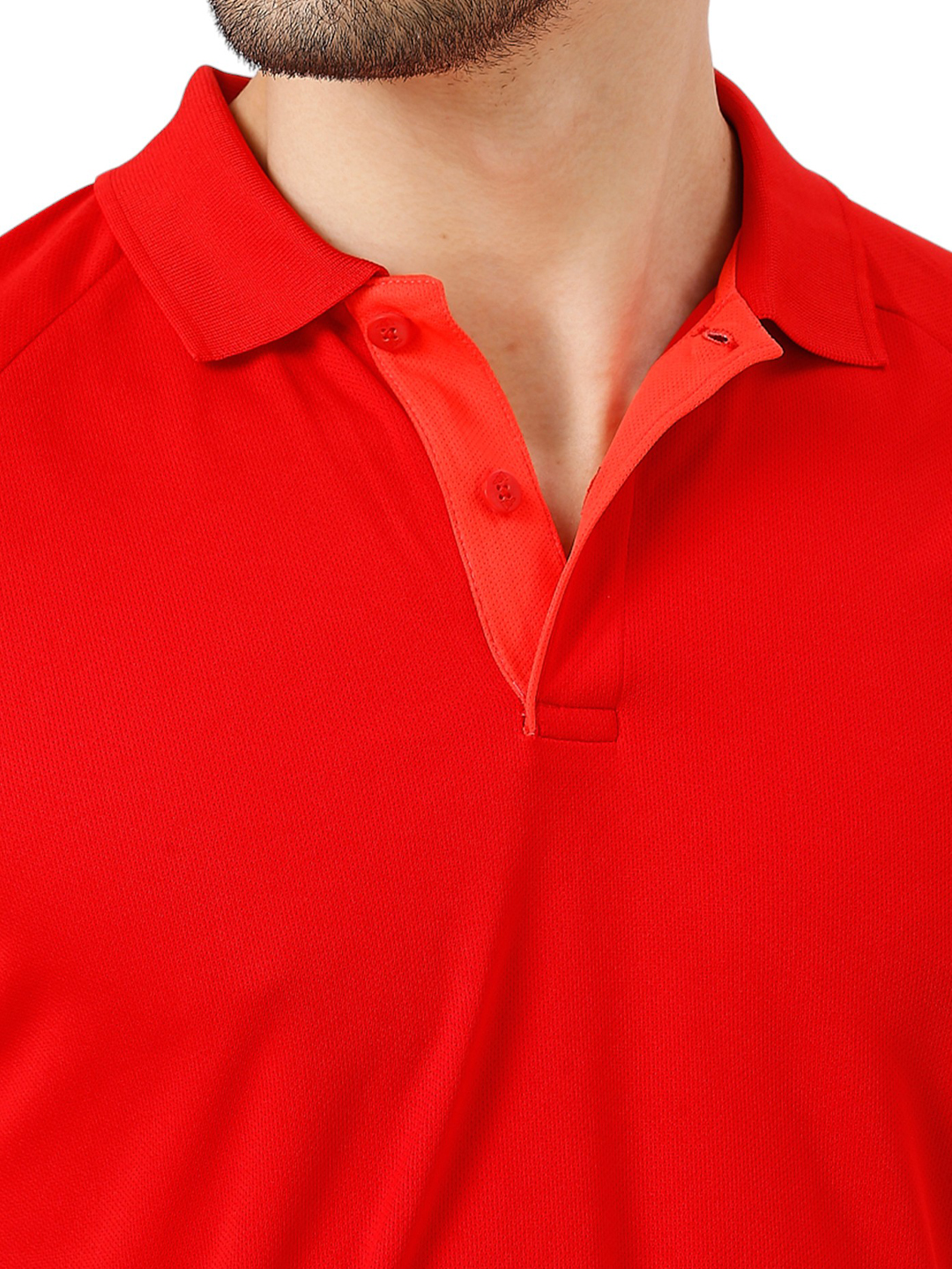 Adidas Men Red Solid Half Sleeves Corp CL Polo Collar T-Shirt (5)