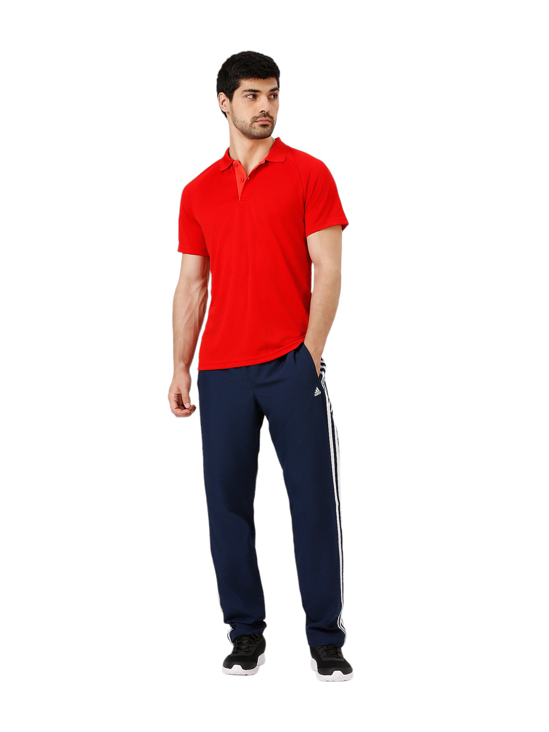 Adidas Men Red Solid Half Sleeves Corp CL Polo Collar T-Shirt (6)
