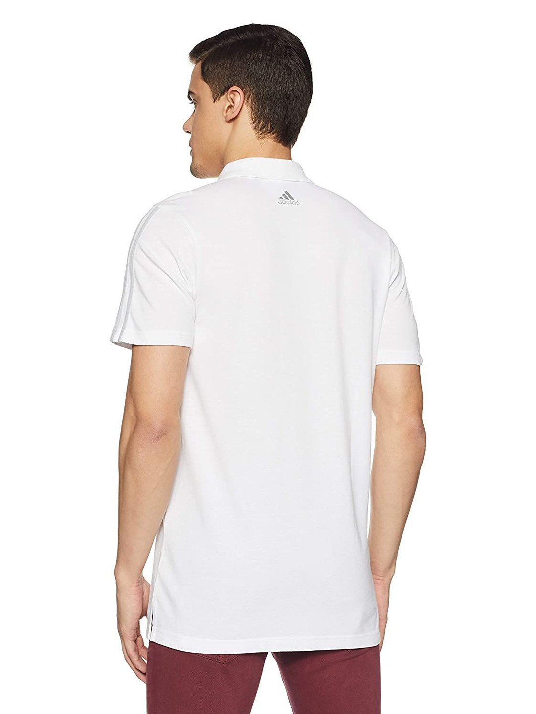 Adidas Men White Polo Collar Short Sleeves T-Shirt (3)