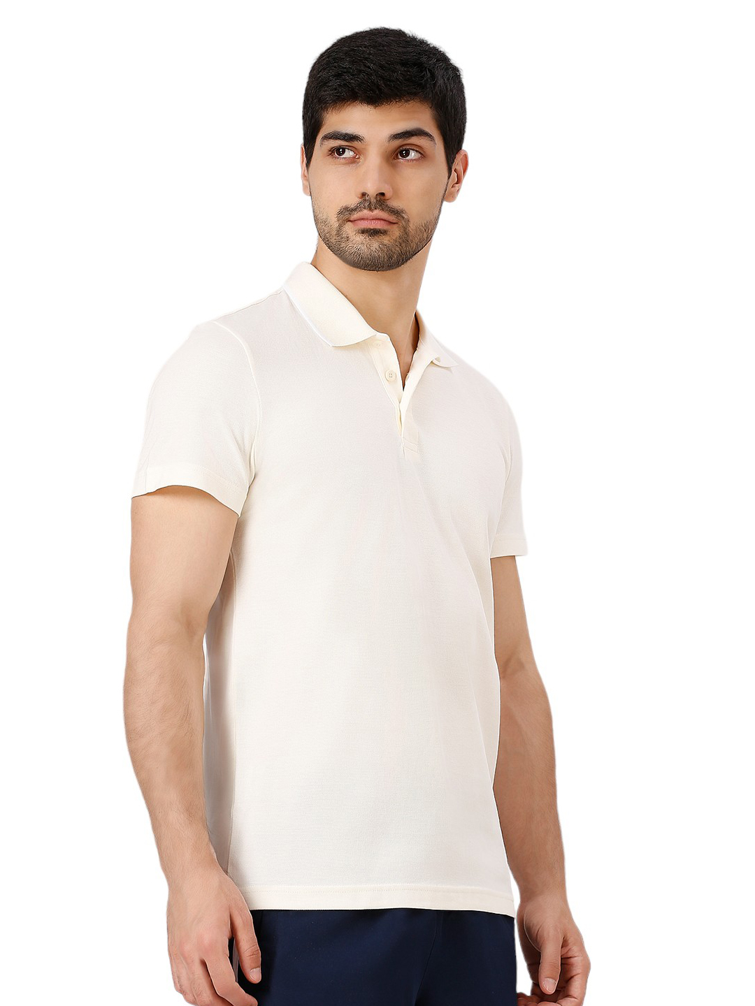 Adidas Men White Solid Half Sleeves Base Cor Polo Collar T-Shirt (3)