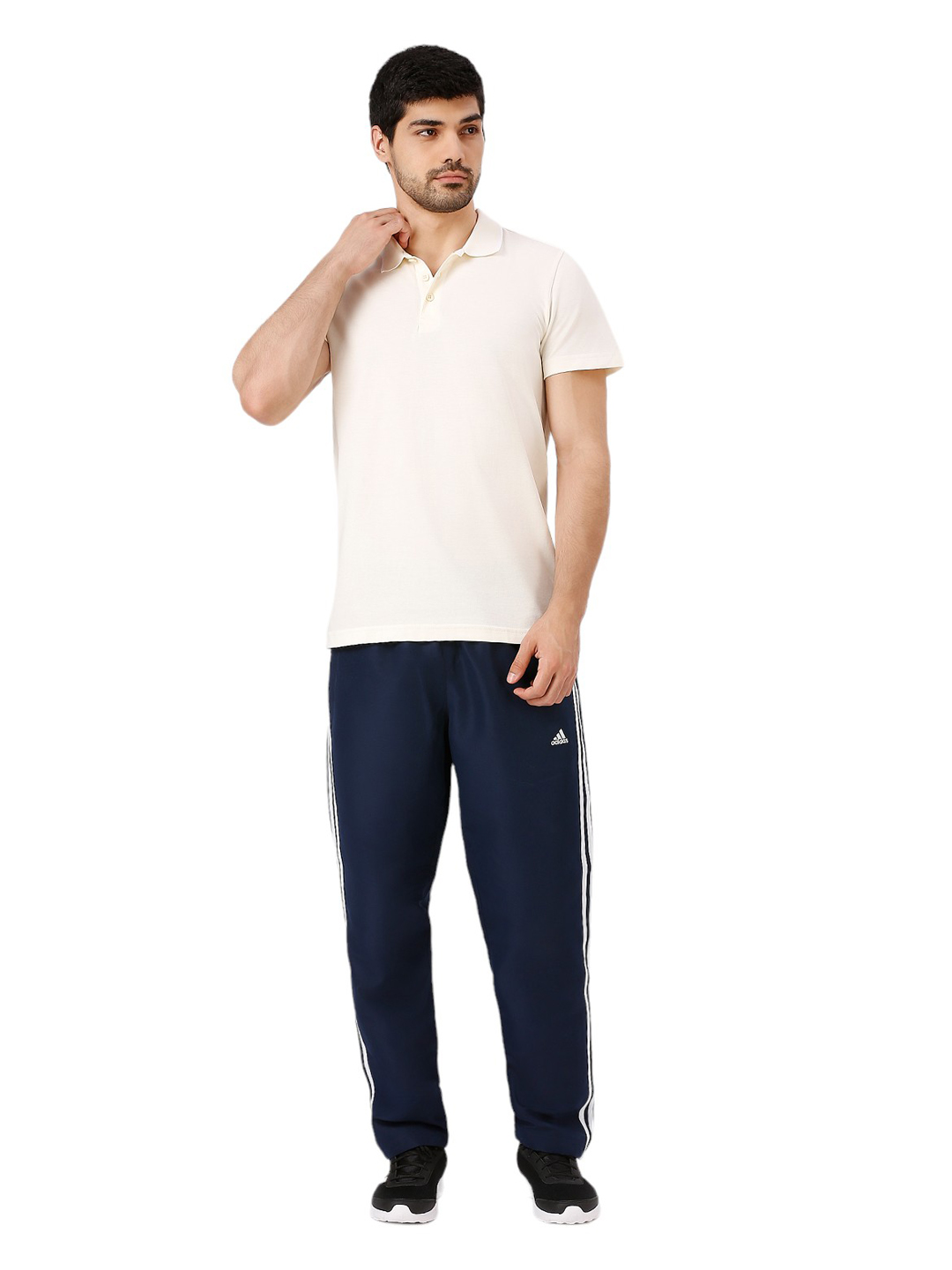Adidas Men White Solid Half Sleeves Base Cor Polo Collar T-Shirt (6)