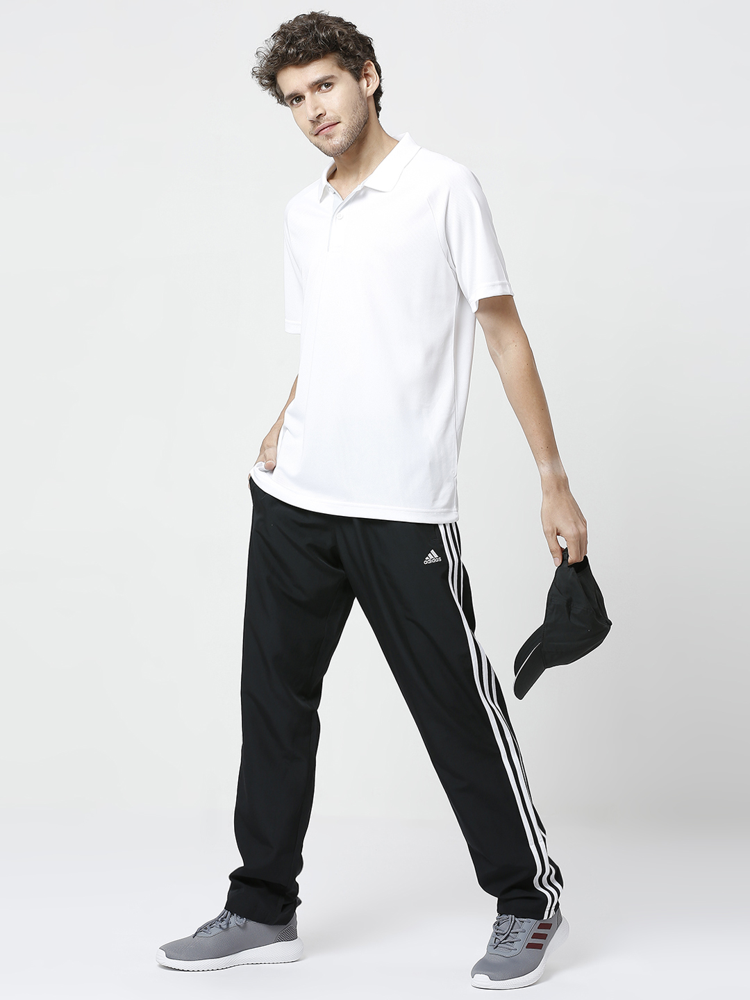 Adidas Men White Solid Half Sleeves Corp CL Polo Collar T-Shirt (7)