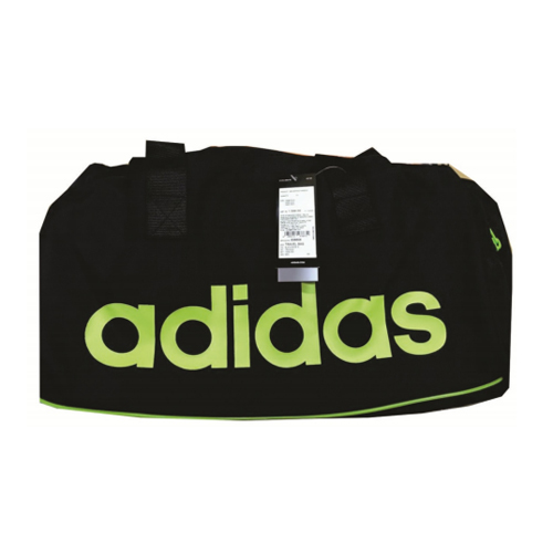 Adidas Unisex Black and Fluorescent Green Duffle Bag (1)