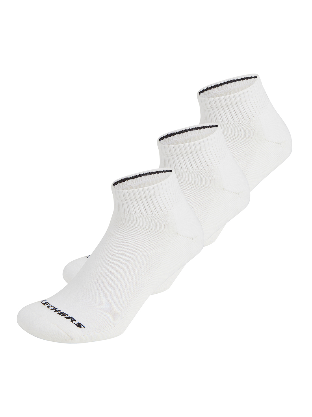 Skechers Unisex White Half Terry Ankle (Pack of 3)