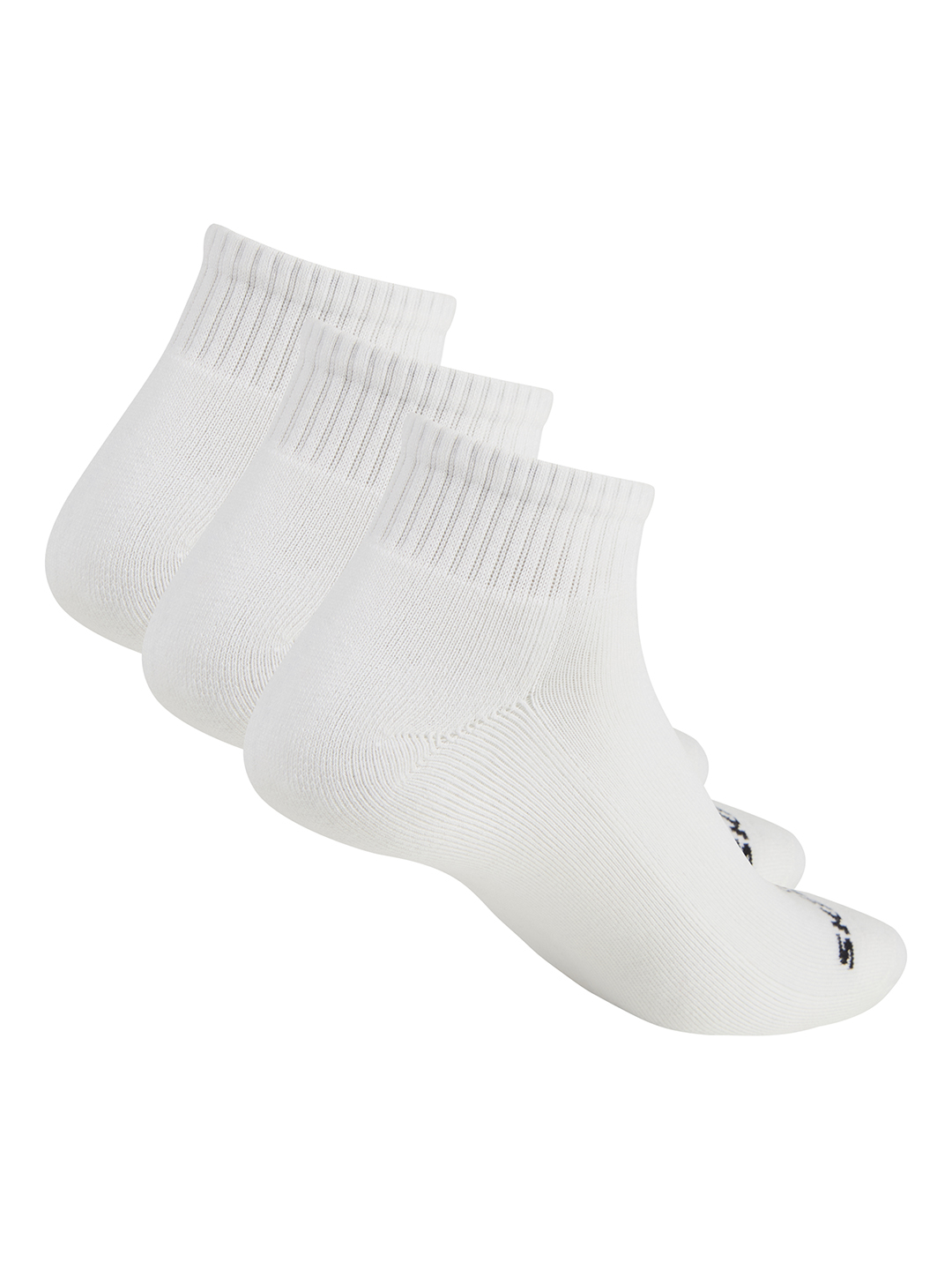 Skechers Unisex White Half Terry Ankle (Pack of 3) (3)