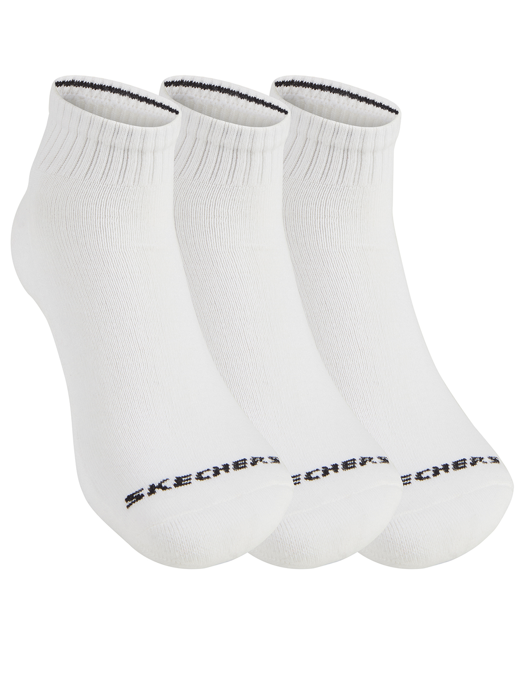 Skechers Unisex White Half Terry Ankle (Pack of 3) (2)
