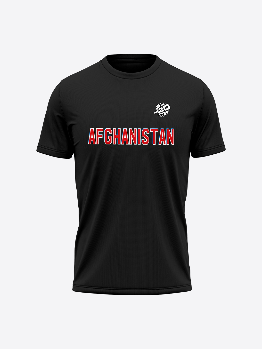 Afghanistan ICC Men's T20 WC-24 Black Typography Printed Half Sleeves Round Neck Cotton T-Shirt (1)