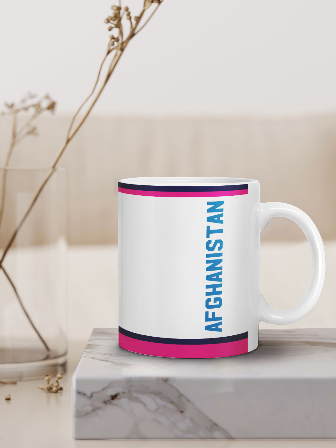Afghanistan ICC Men's T20 WC-24 Team Afghanistan White and Pink Printed Ceramic Mug 325 ML (7)