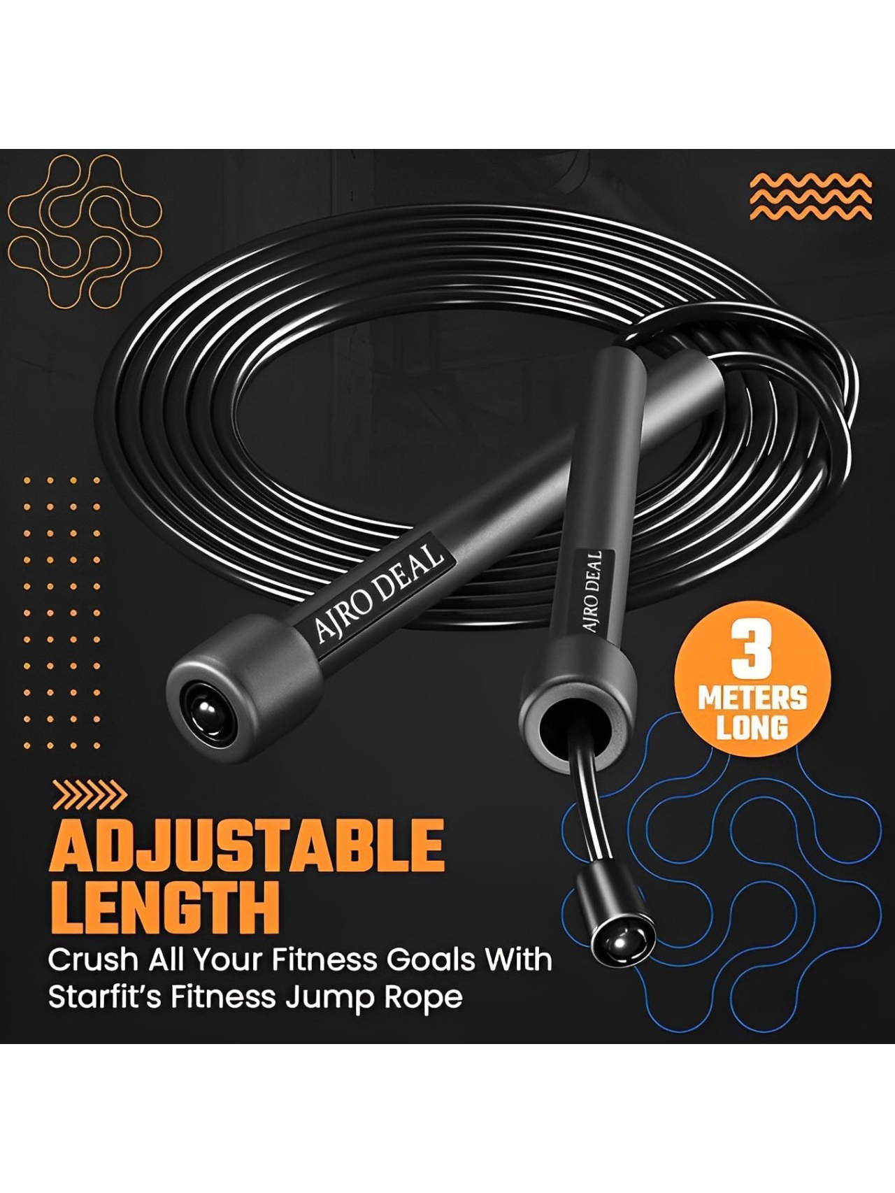 Ajro Deal Adjustable Skipping Rope for Fast & Smooth Workout (3)