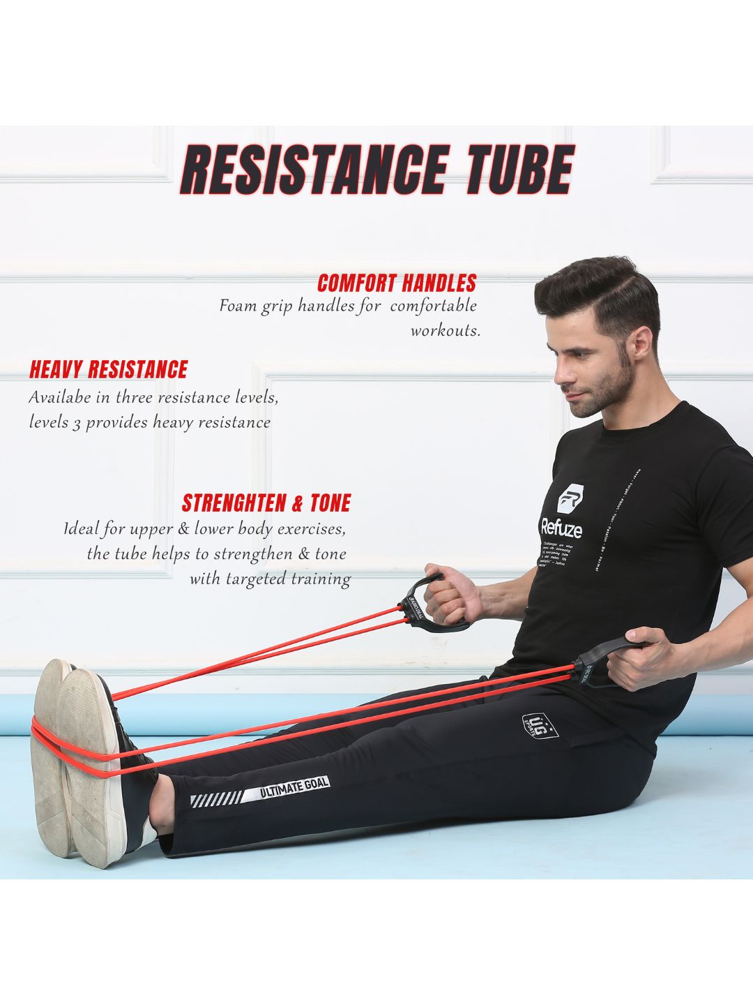 Ajro Deal Double Toning Tube,Exercise & Stretching Resistance Band (2)