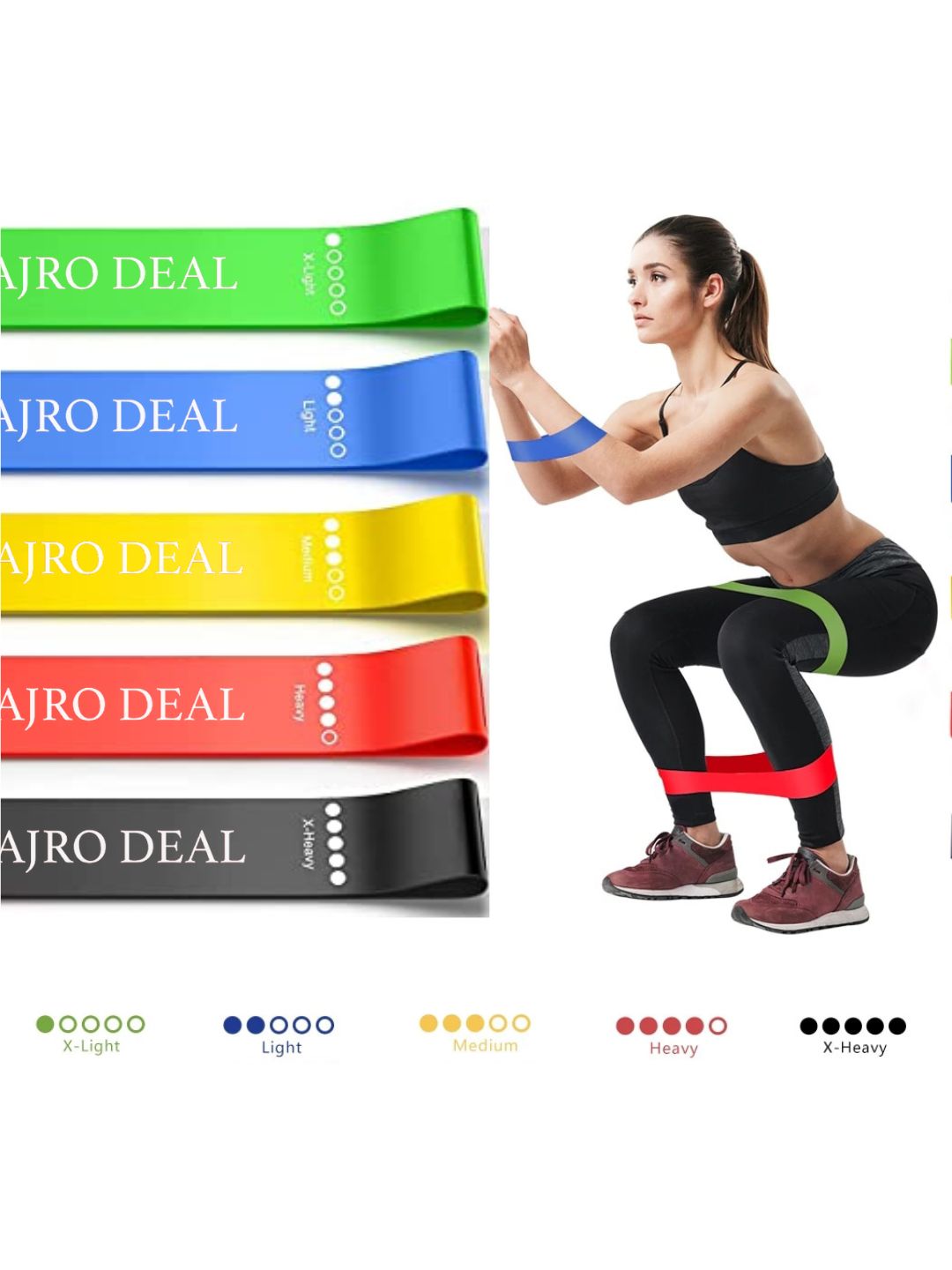 Ajro Deal Exercise Resistance Loop Thera Bands for Men & Women (Set of 5) (2)