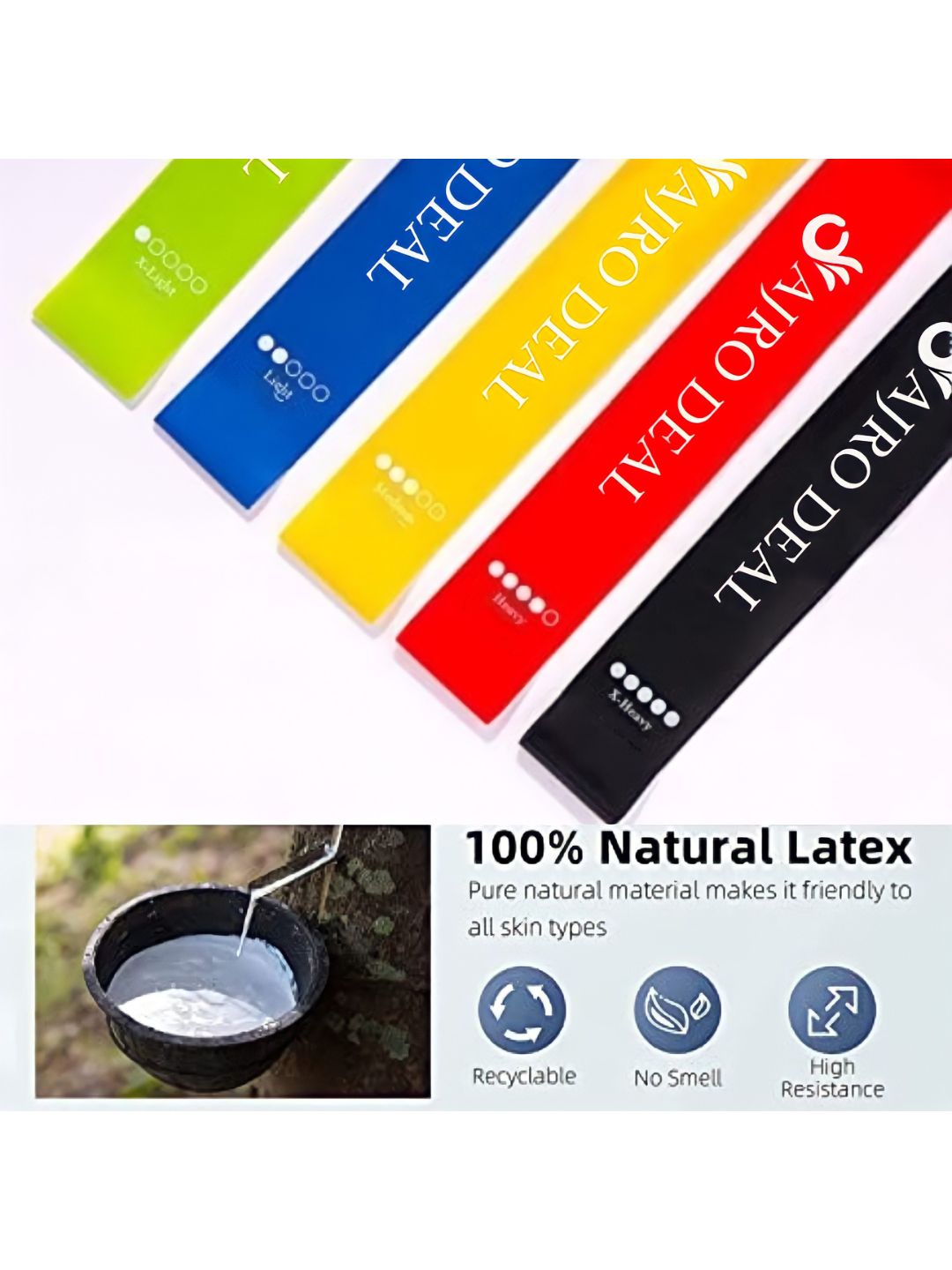 Ajro Deal Exercise Resistance Loop Thera Bands for Men & Women (Set of 5) (4)