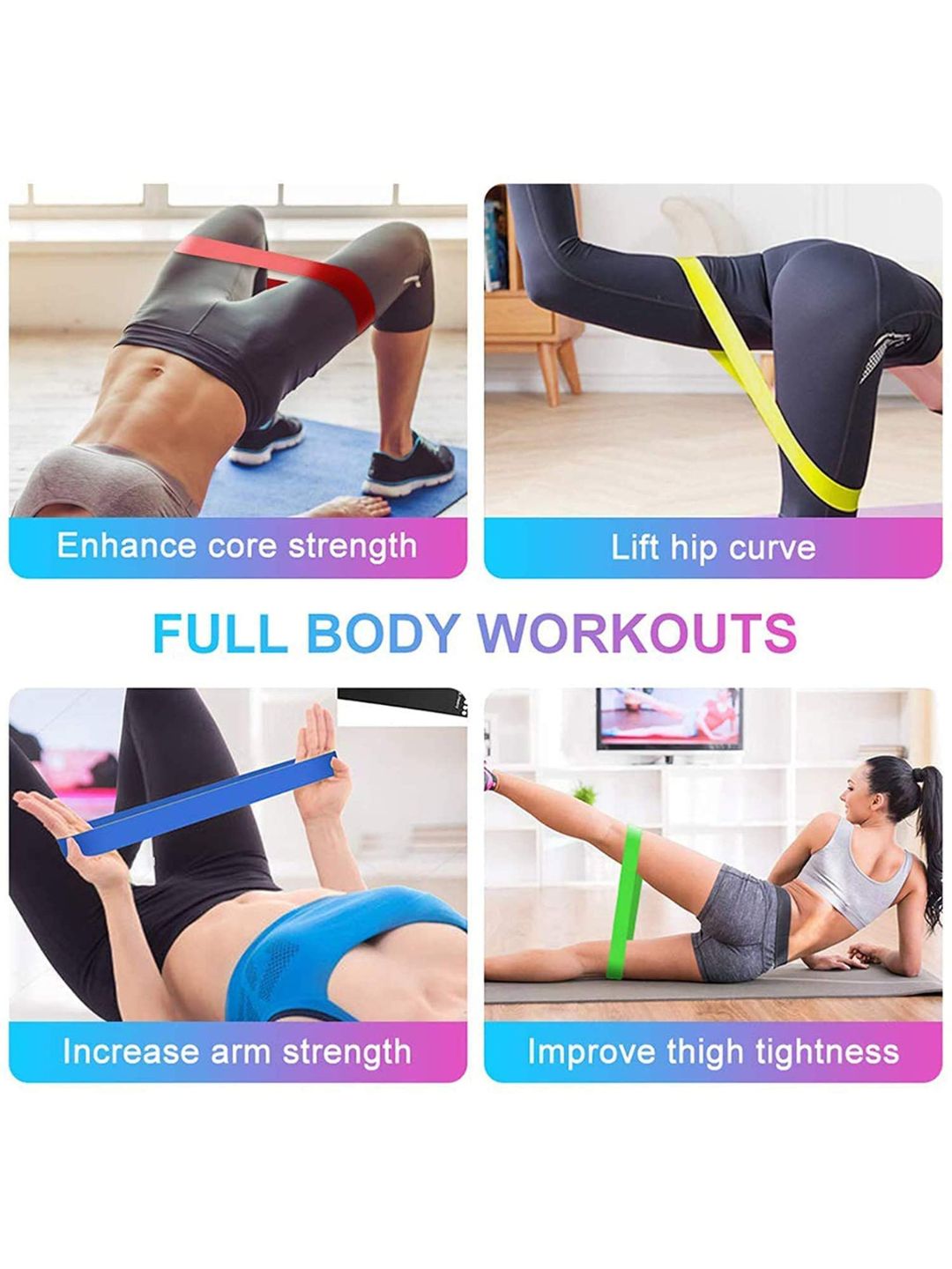 Ajro Deal Exercise Resistance Loop Thera Bands for Men & Women (Set of 5) (5)