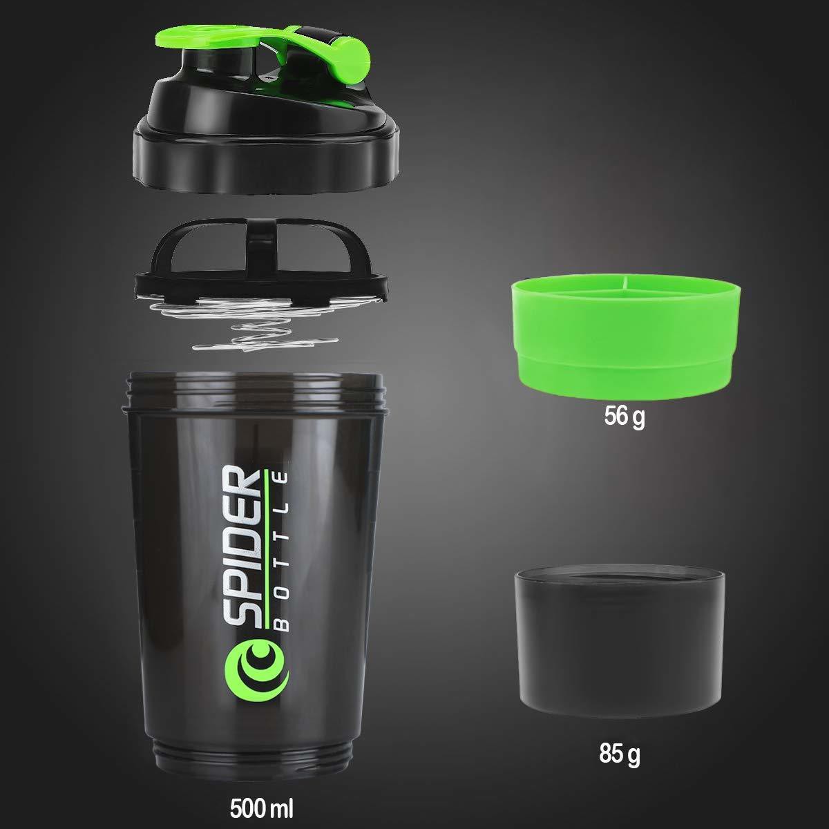 Ajro Deal Protein Shaker Bottle for gym with 2 Storage Compartment 500 ml (4)