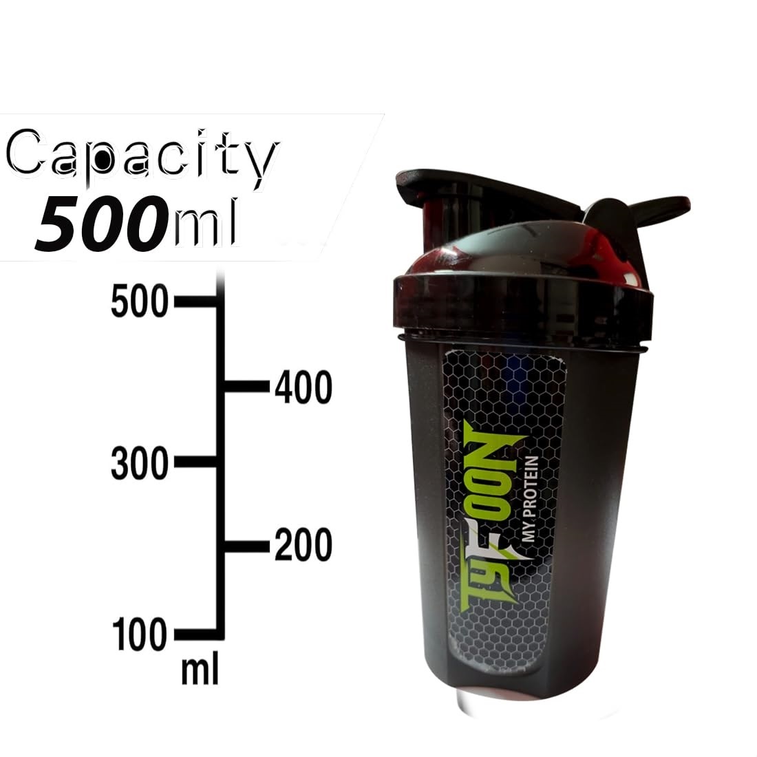 Ajro Deal Tyfoon Protein Shaker for Gym, Leakproof, 500 ml (2)