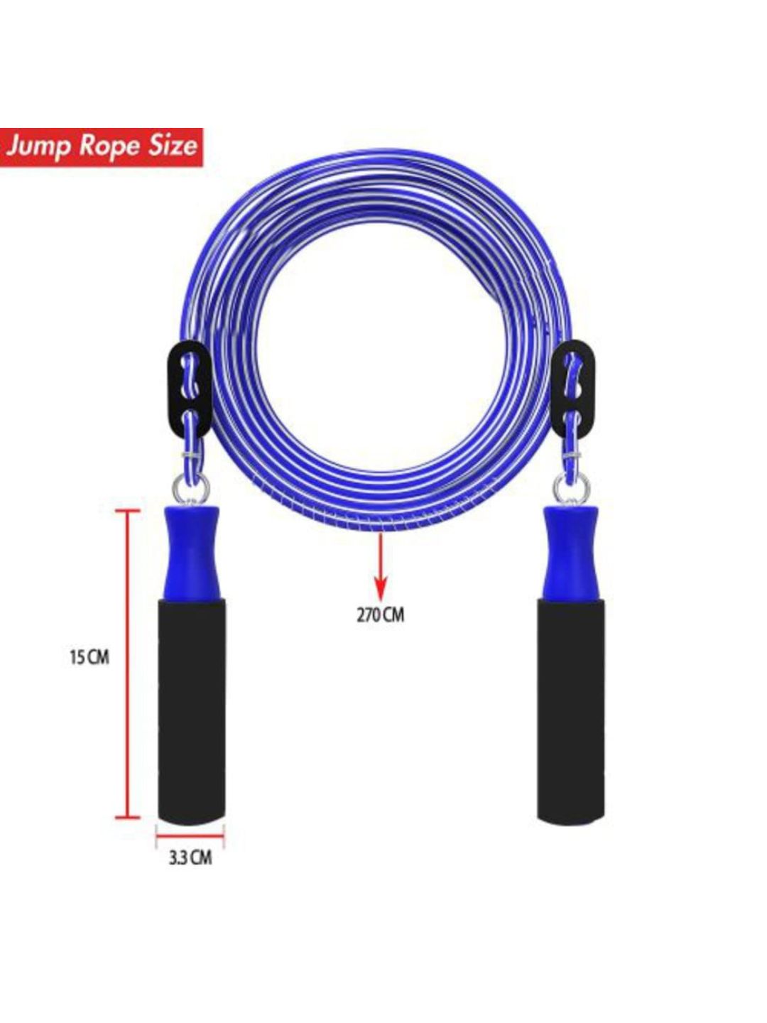 Ajro Deal Weight Loss Sports Exercise Workout Ball Bearing Skipping Rope for Men Women (Length: 270 cm) (2)