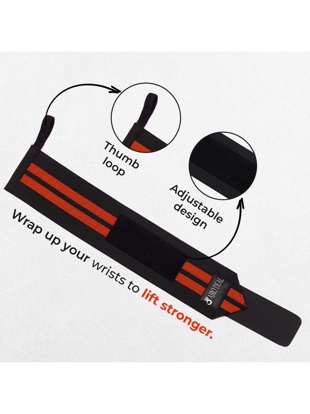 Ajro Deal Wrist Band with Thumb Support for Weight Lifting, Training & Gym (2)