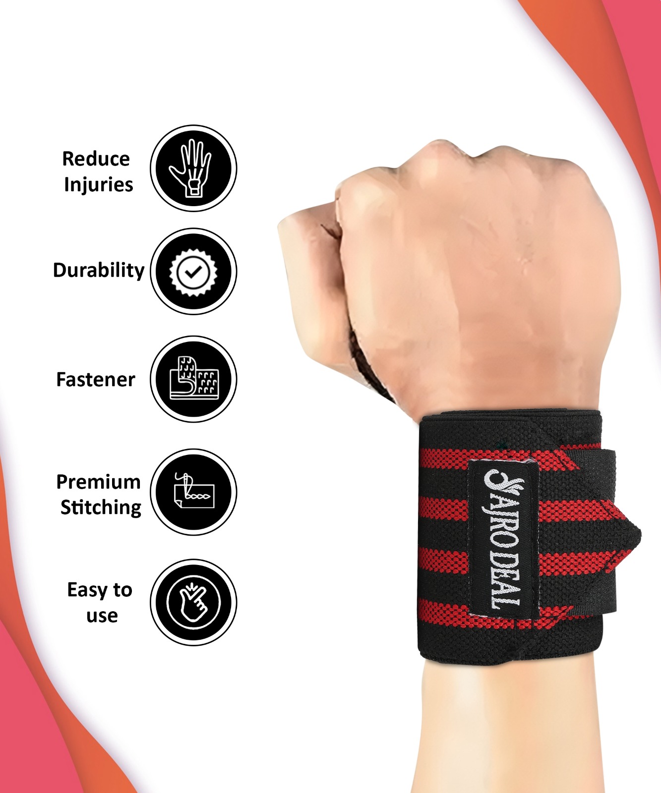 Ajro Deal Wrist Band with Thumb Support for Weight Lifting, Training & Gym (5)
