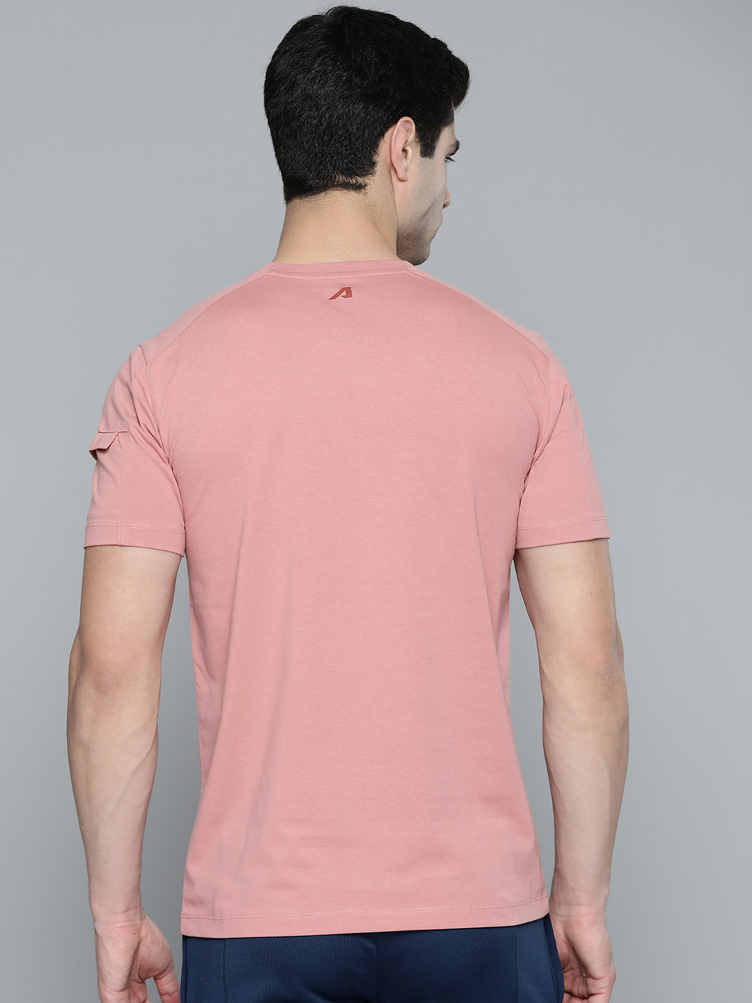 Alcis Dusty Pink  Maroon Typography Printed Round Neck T-shirt (3)
