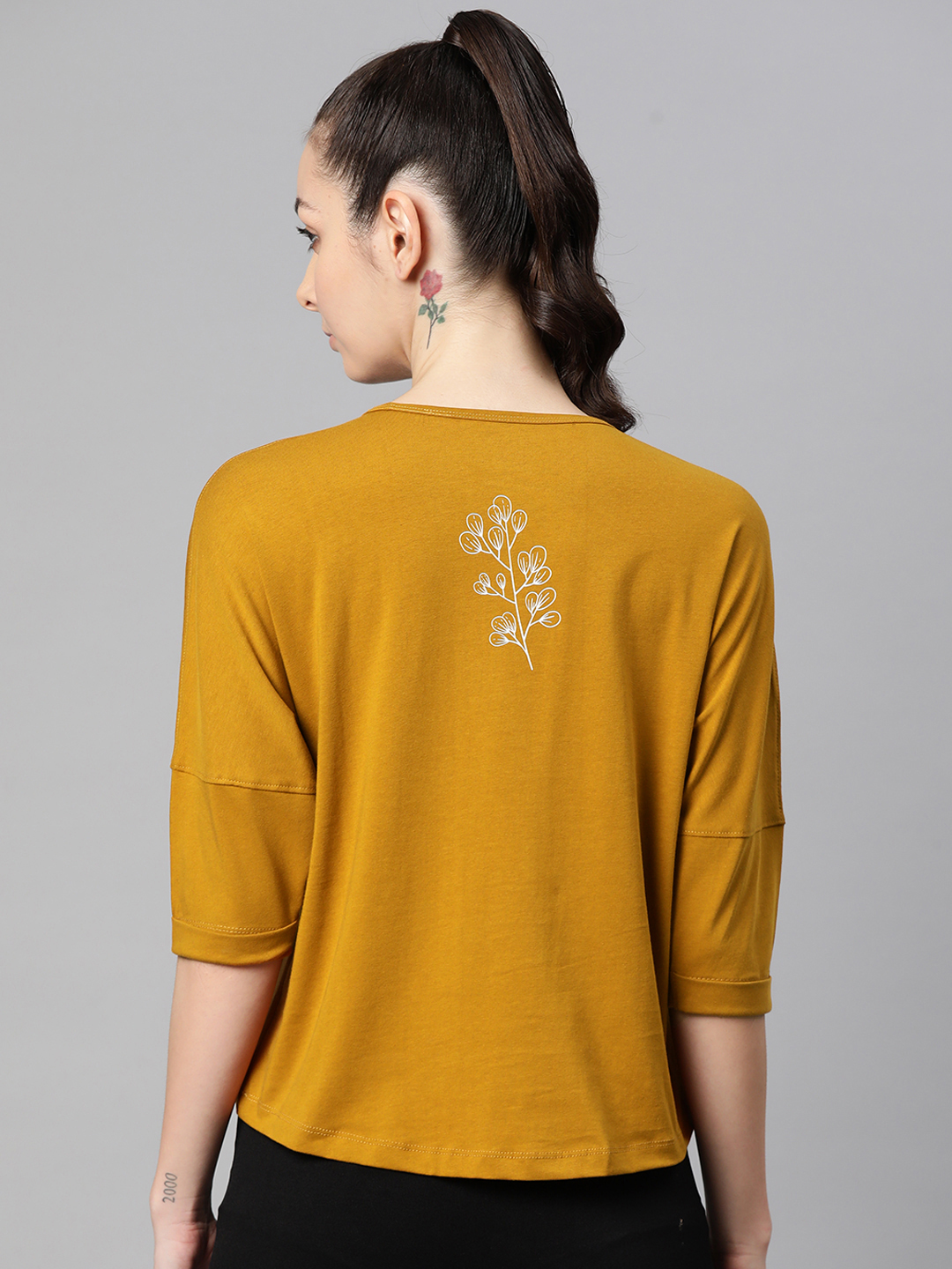 Alcis Floral Printed Drop-Shoulder Sleeves T-shirt (3)