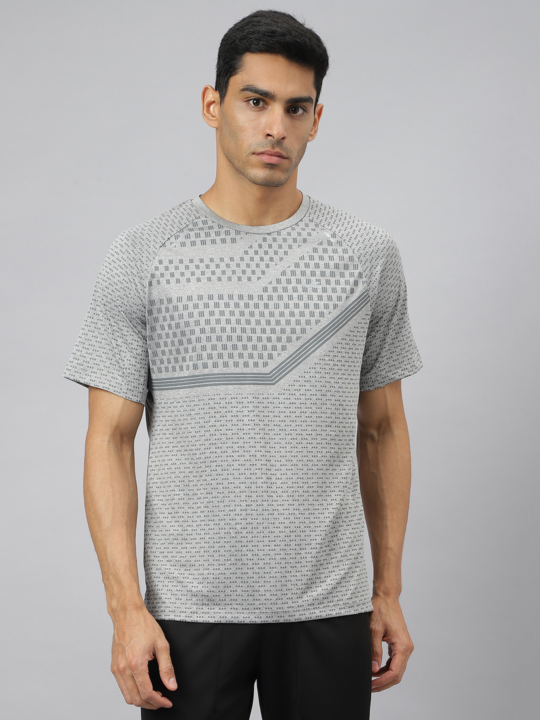 Alcis Heather Anti-Static Slim-Fit Distance Running Round Neck T-shirt (1)