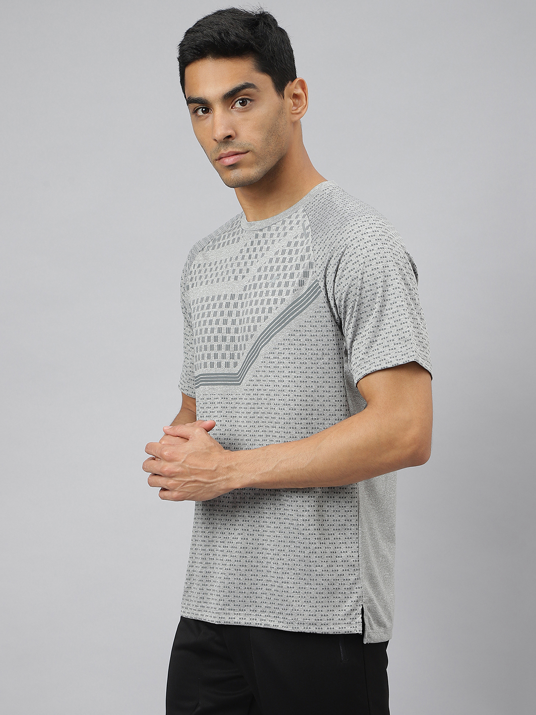 Alcis Heather Anti-Static Slim-Fit Distance Running Round Neck T-shirt (2)