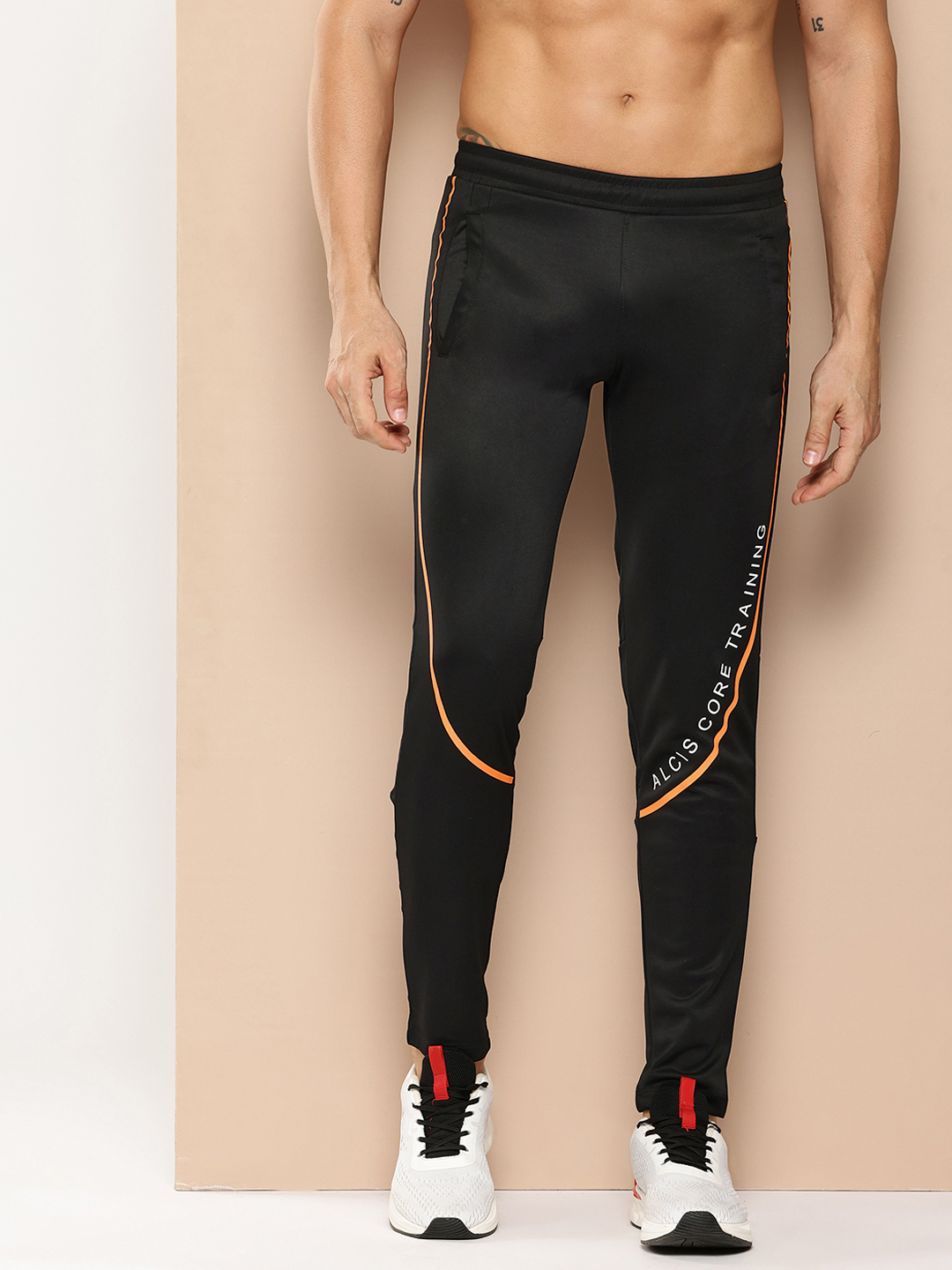 Men Black Printed Slim Fit Training Gym Track Pants
