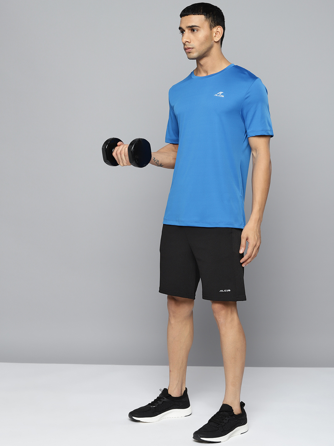 Alcis Men Black Solid Polyester Slim-Fit Running Shorts (5)