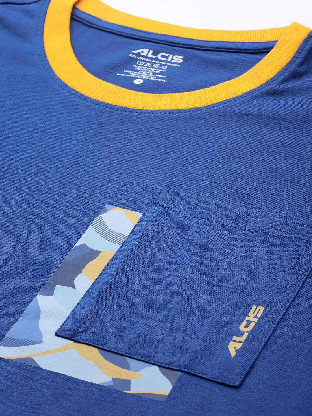 Alcis Men Blue Slim Fit Training or Gym T-shirt (5)