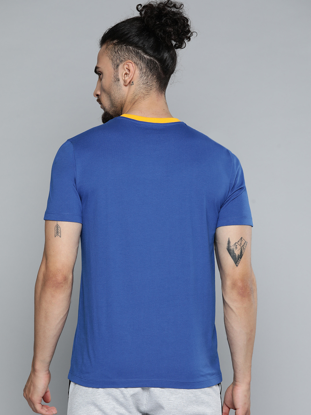 Alcis Men Blue Slim Fit Training or Gym T-shirt (3)