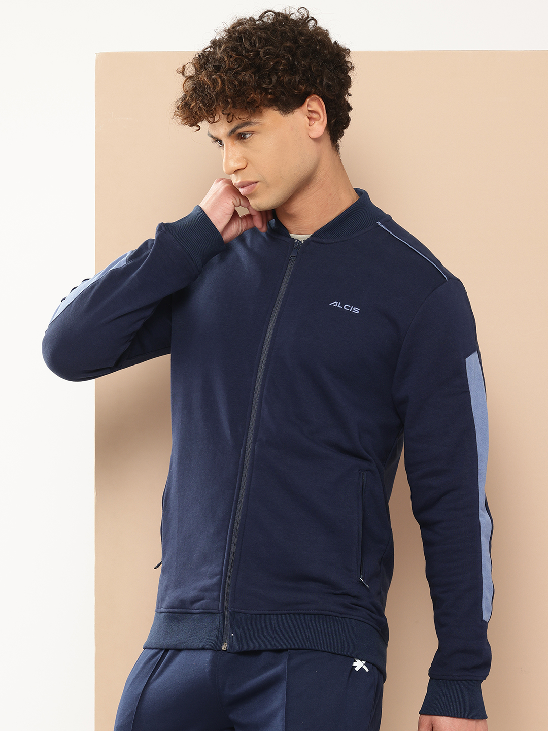 Alcis Men Blue Solid Bomber Jacket (2)