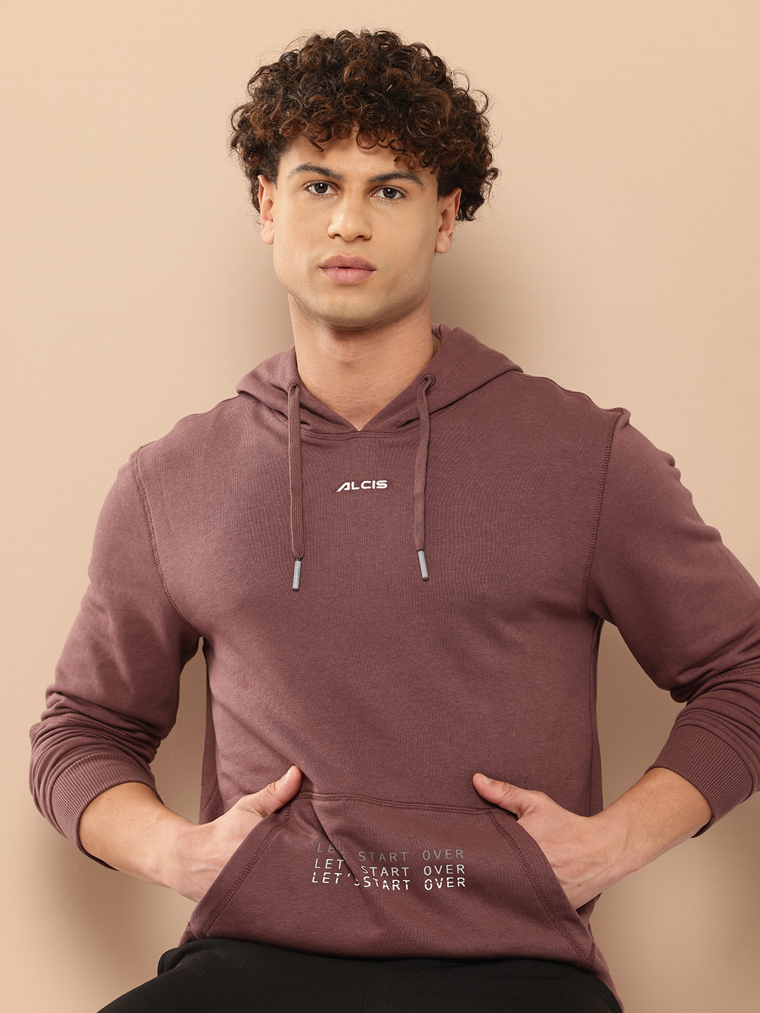 Men Brown Printed Sweatshirt