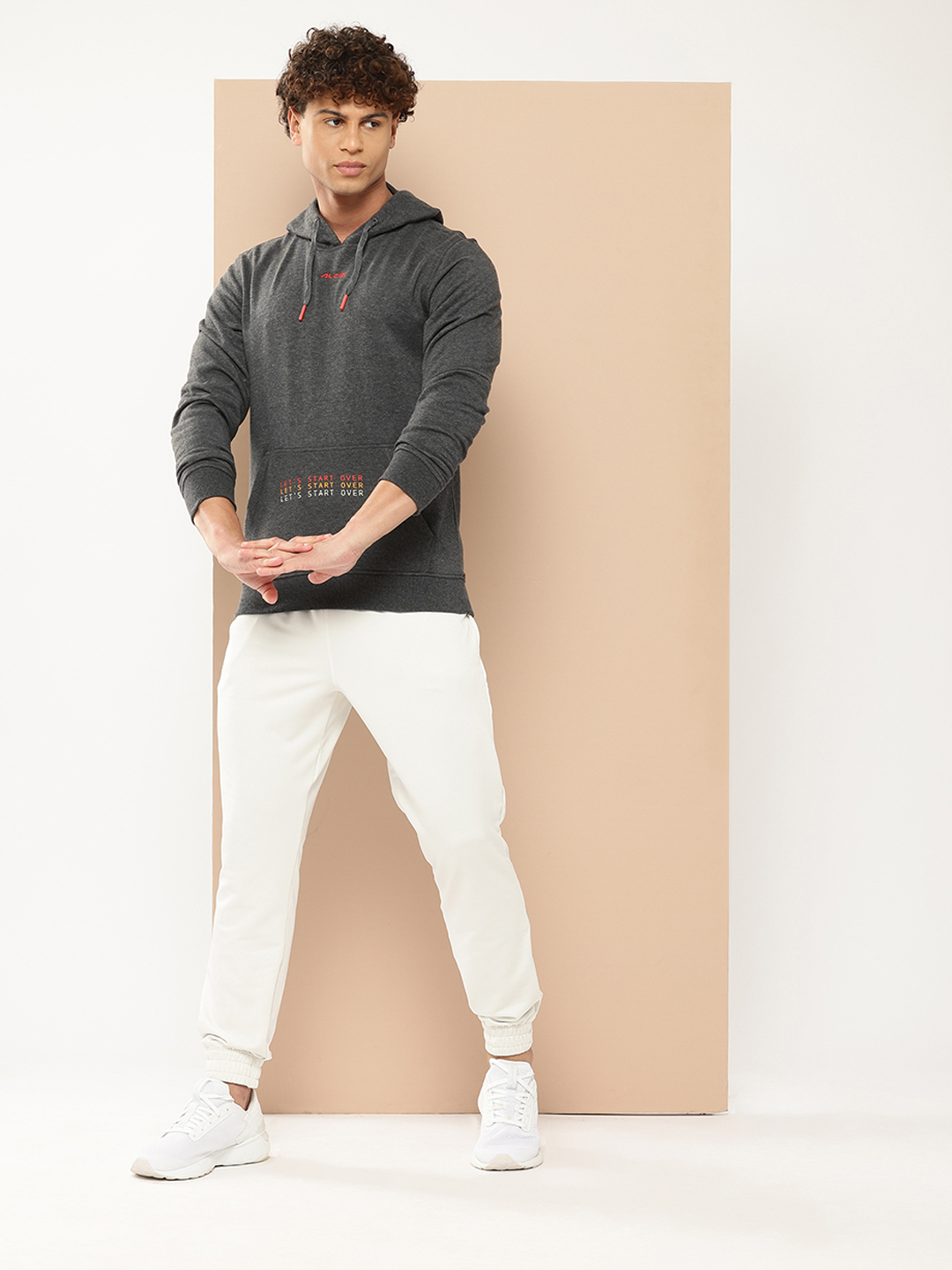 Alcis Men Charcoal Grey Solid Hooded Sweatshirt (4)