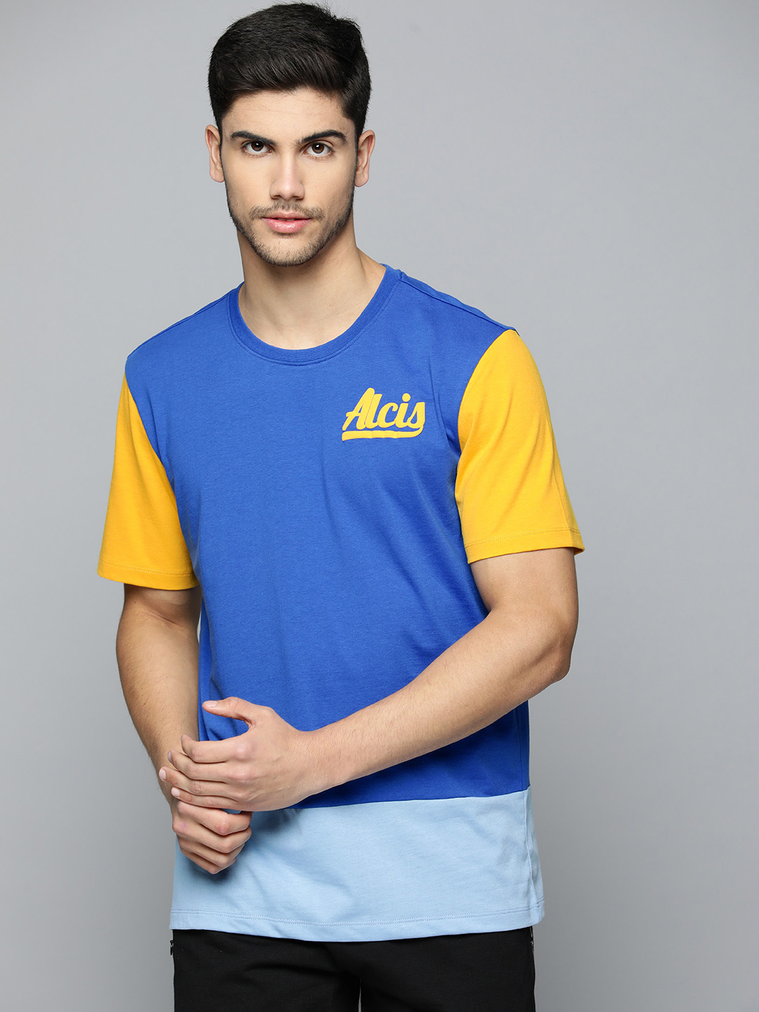 Alcis Men Colourblocked Anti Static Slim Fit T-shirt (1)