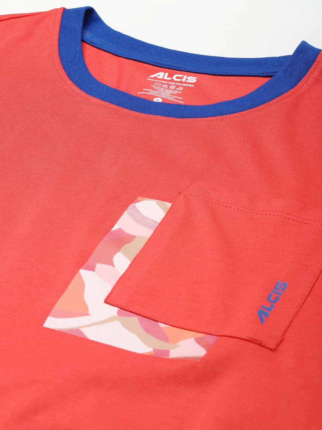 Alcis Men Coral Red Slim Fit Running T-shirt (2)