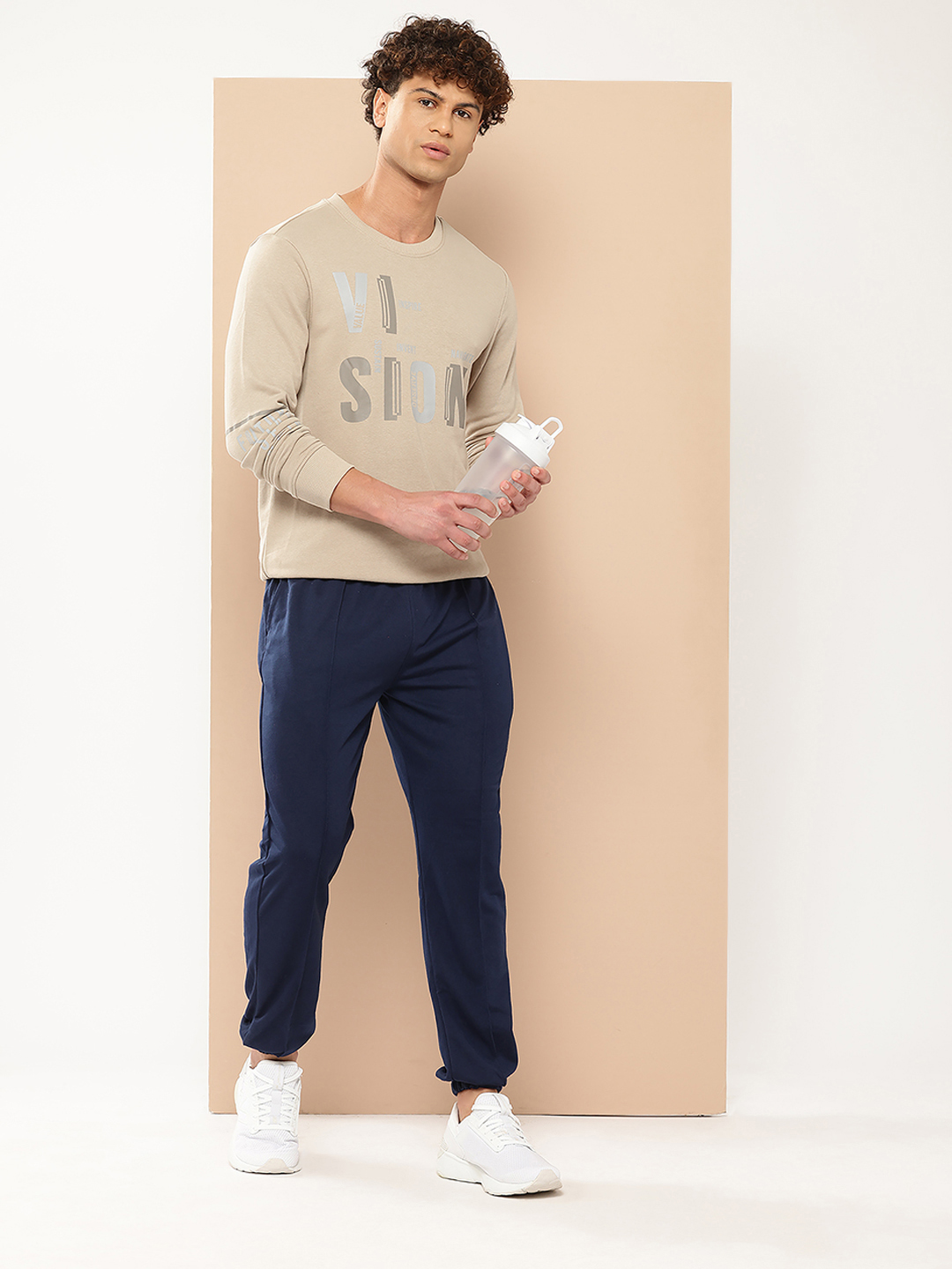 Alcis Men Cream-Coloured Printed Sweatshirt (4)