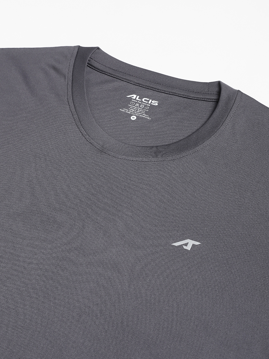 Alcis Men Graphite Anti-Static Soft-Touch Slim-Fit Sports for All Round Neck T-Shirt (6)