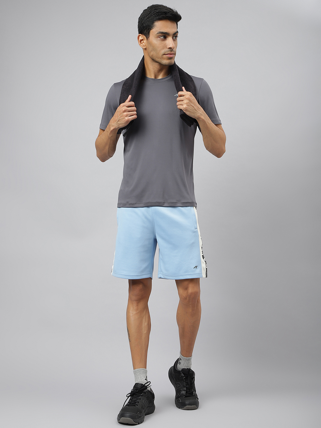 Alcis Men Graphite Anti-Static Soft-Touch Slim-Fit Sports for All Round Neck T-Shirt (4)