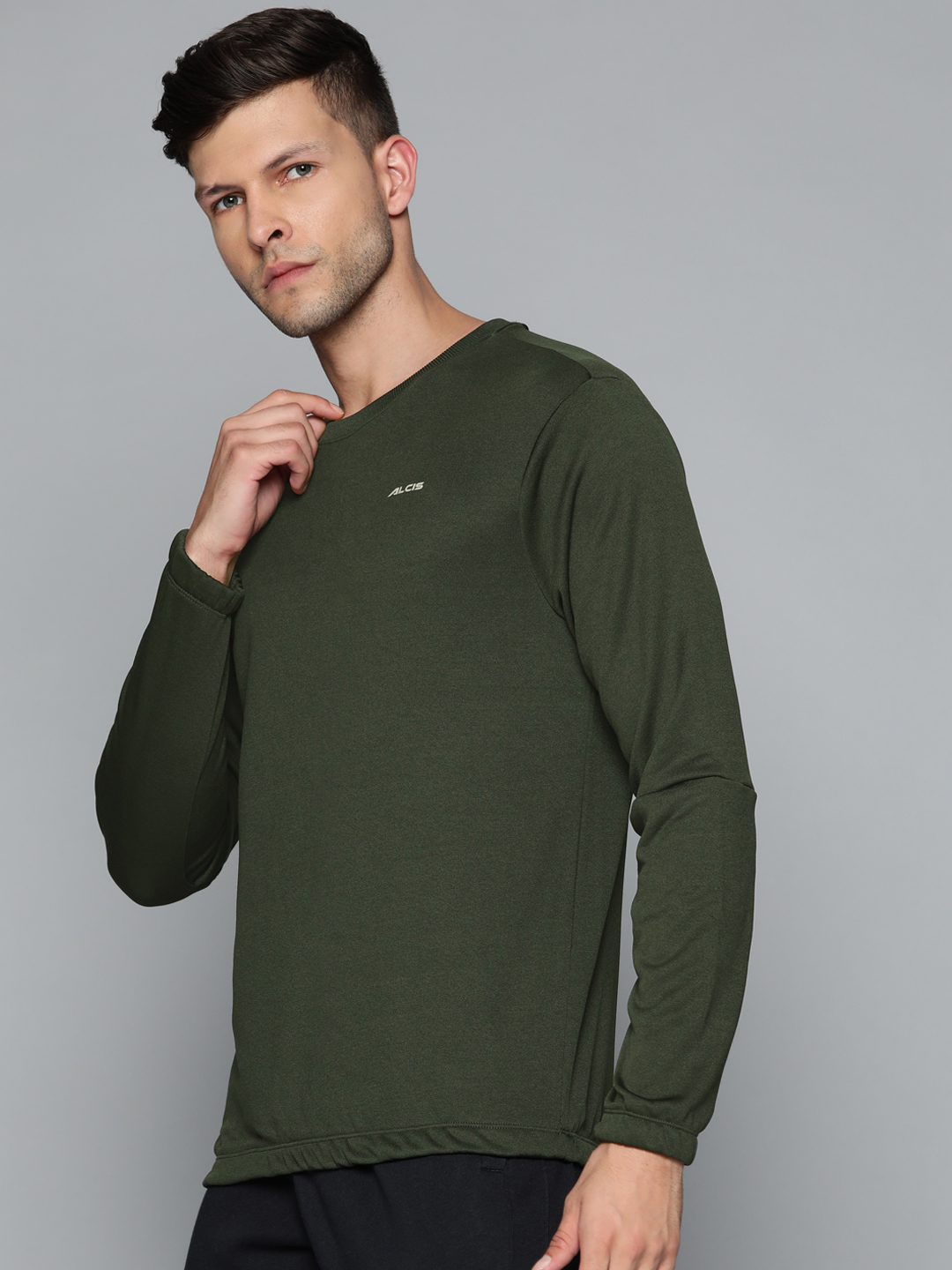 Alcis Men Green Solid Sweatshirt (2)