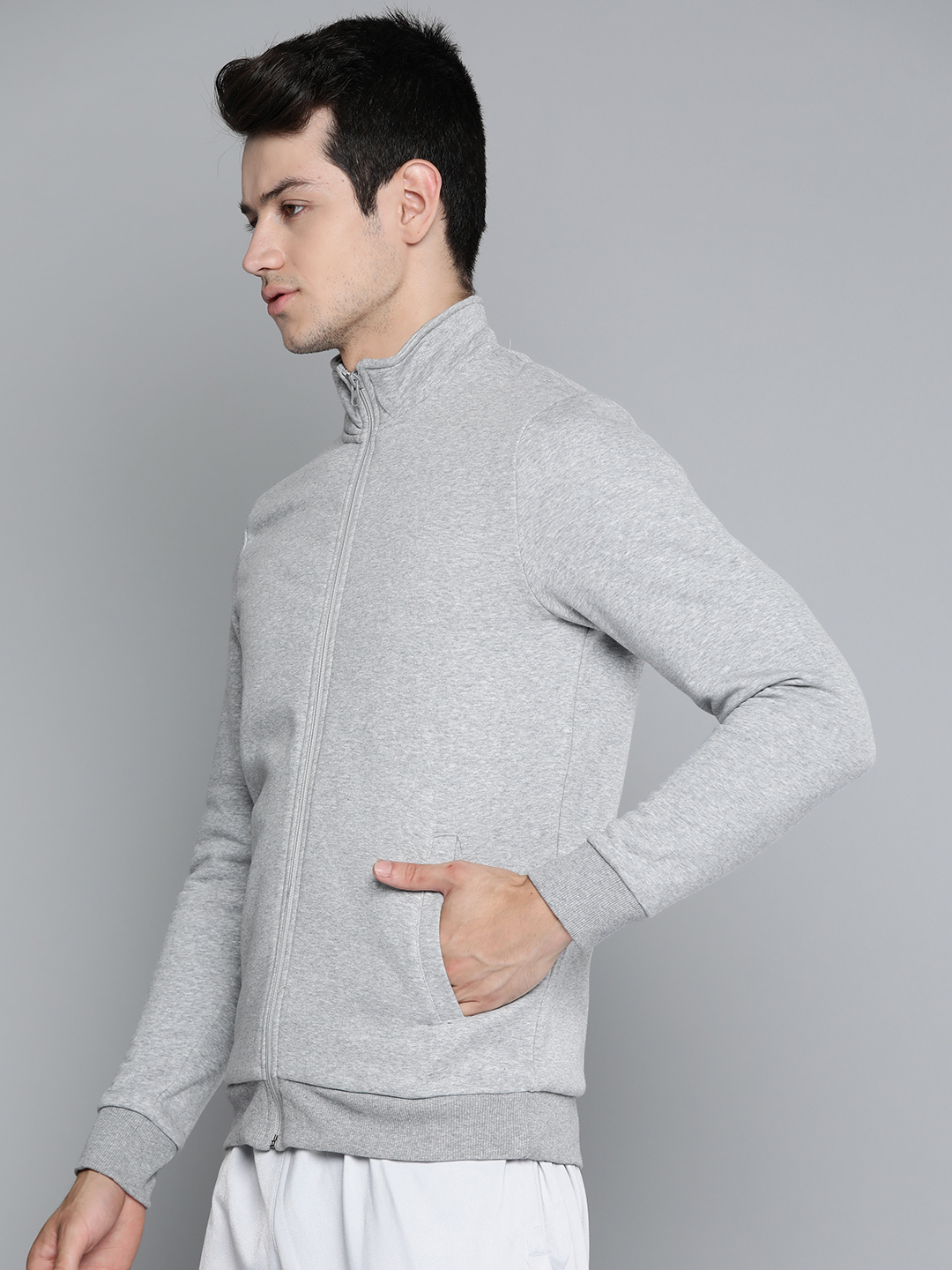 Alcis Men Grey Melange Solid Sweatshirt (2)