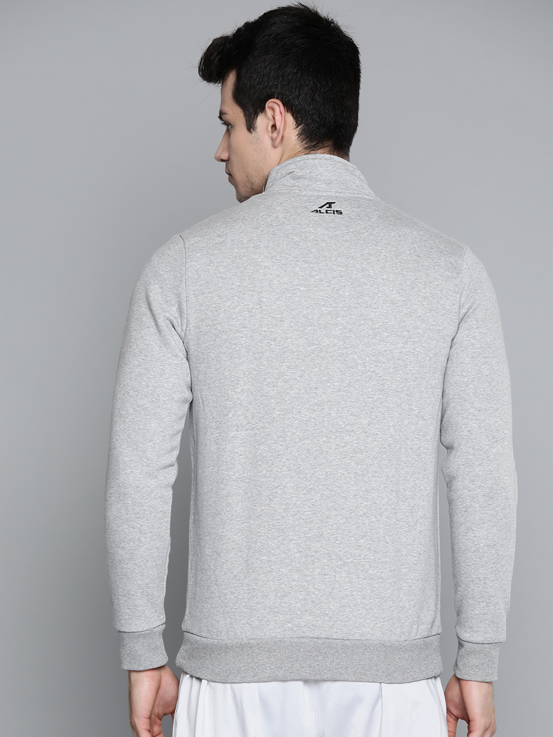 Alcis Men Grey Melange Solid Sweatshirt (3)