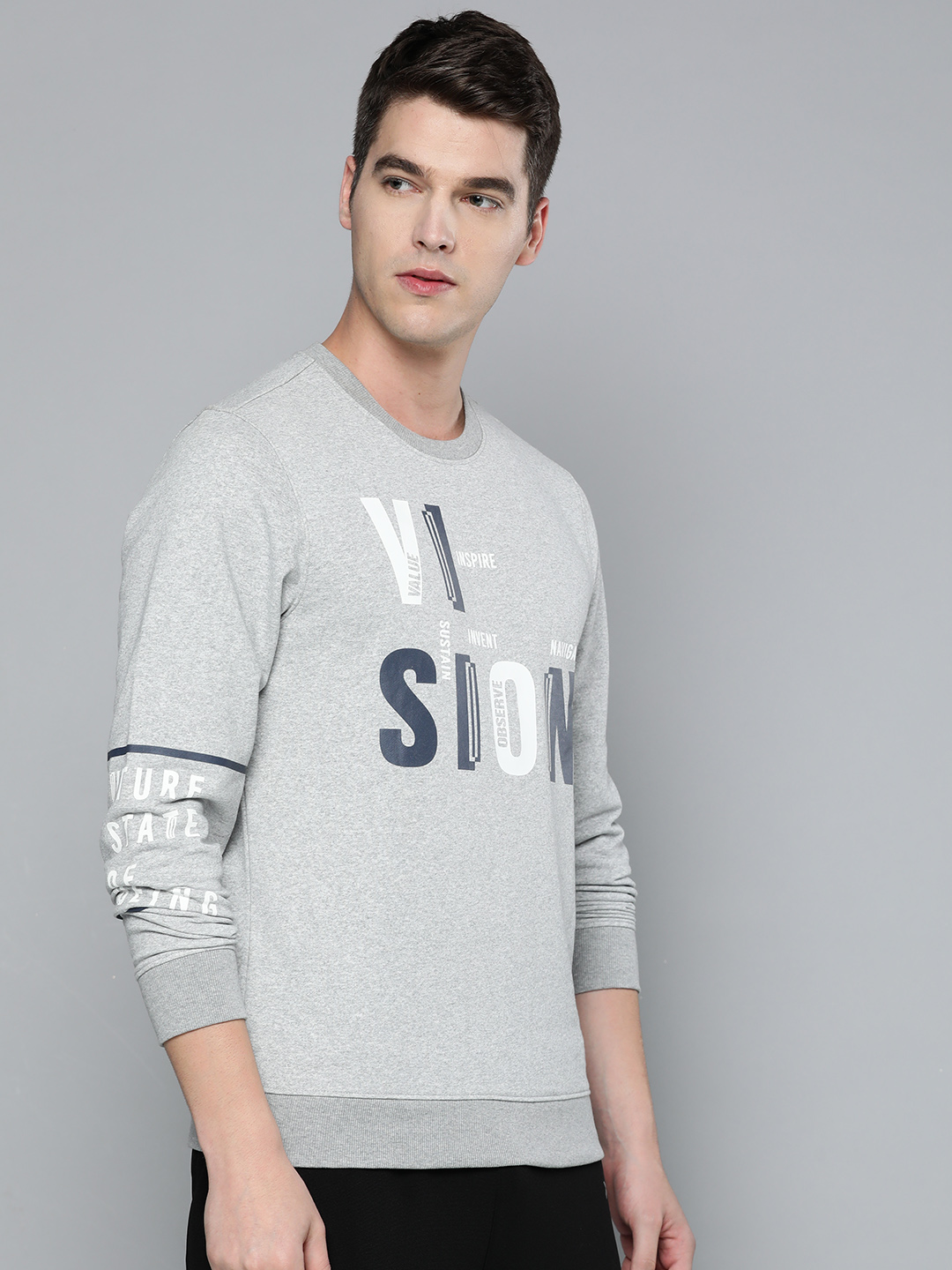 Alcis Men Grey Printed Sweatshirt (2)