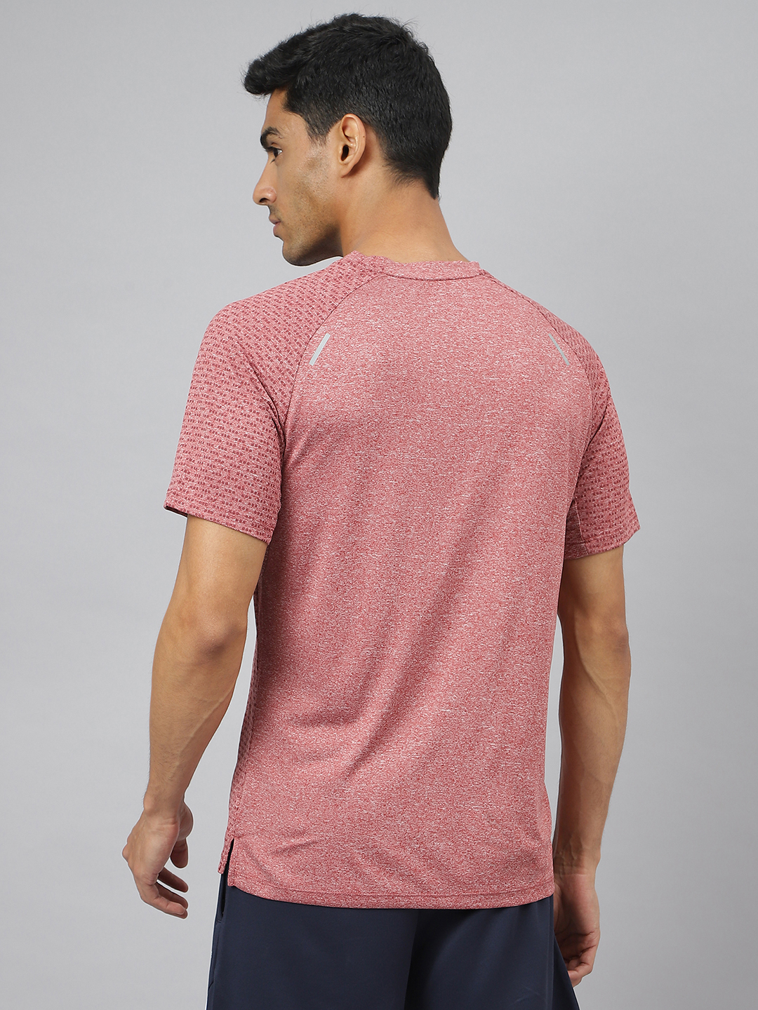 Alcis Men Heather Anti-Static Slim-Fit Round Neck Distance Running T-Shirt (4)
